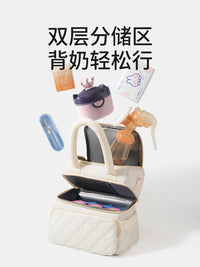 Double Layer Breast Milk Cooler Bag for Moms, Insulated Baby Bottle Tote