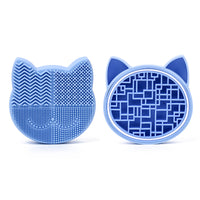 Silicone Makeup Brush Holder and Cleaner Base with Cat Design