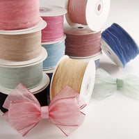 Wrinkled Organza Ribbon for DIY Crafts, Hair Accessories, Floral Arrangements, and Gift Wrapping