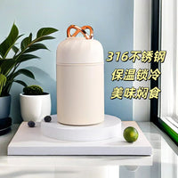 Minimalist Stainless Steel Food Jar with Handle, Wide Mouth Vacuum Insulated Thermos for Porridge and Soup