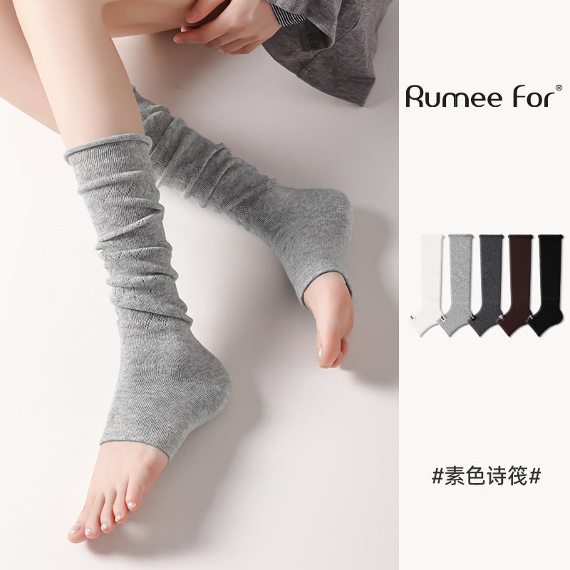 Women's Y2K Ballet Style Scrunch Leg Warmers Mid-Calf Footless Socks for Spring/Summer