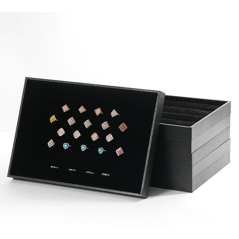 Black Velvet Jewelry Display Tray for Rings Necklaces Bracelets Earrings