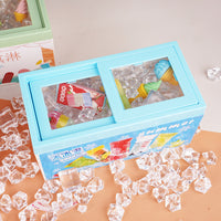Miniature Supermarket Ice Cream Freezer Dollhouse Accessory for Kids