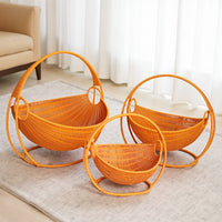 New Rattan-Style Woven Pet Swing Hammock Bed for Cats and Dogs, Hanging Basket Pet Nest