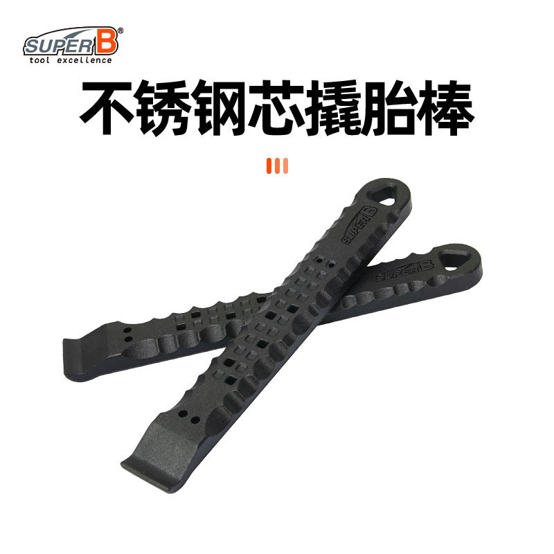 BIKE HAND TB-TL21 Bicycle Tire Levers, Stainless Steel Core, Long, Set of 2