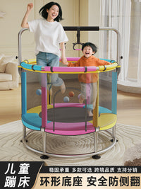 Kids' Indoor/Outdoor Trampoline with Handlebar and Swing