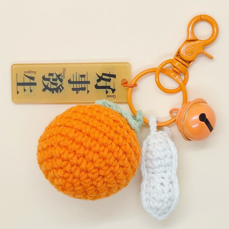 Plush Crocheted Keychain Backpack Charm Gift