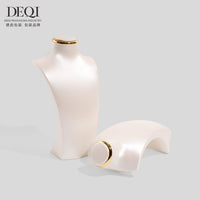 Mannequin Bust Necklace Display Stand with Metal Ring for Jewelry Counter