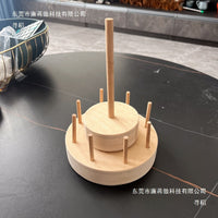 Wooden Rotating Sewing Thread Spool Holder and Storage Rack for Yarn and Bobbins