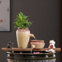 Ceramic Water Feature Fish Tank Filter with Waterfall and Circulating Water for Aquascaping