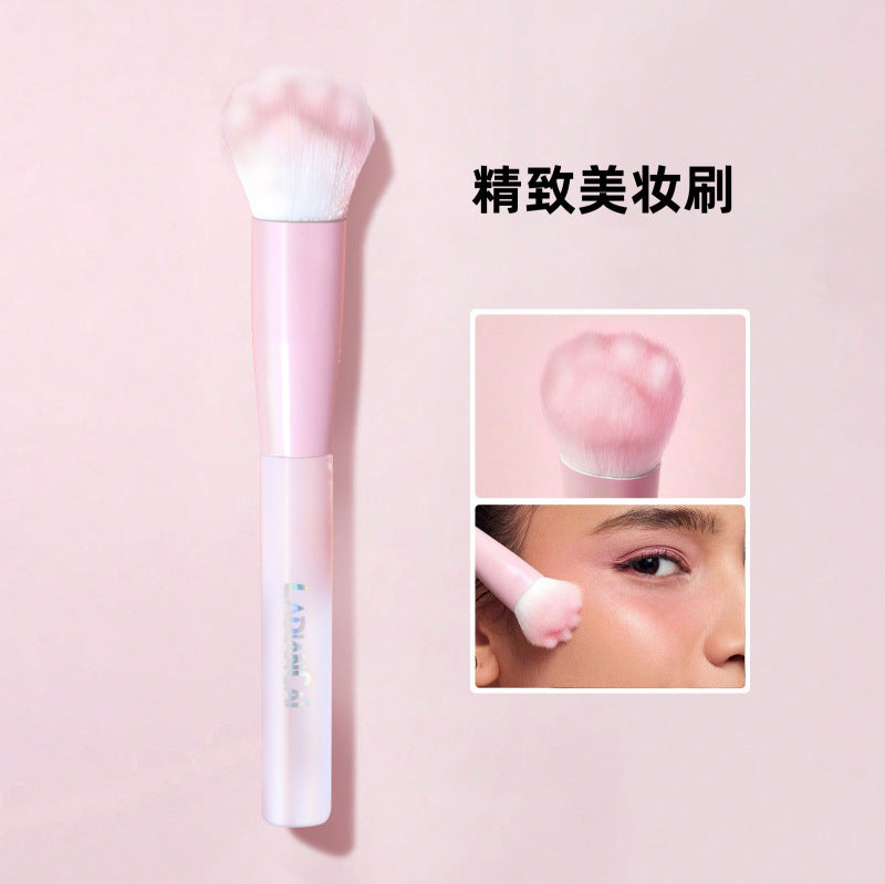 Cat Paw Makeup Brush Set - Soft Fiber Portable Powder & Blush Brushes for Face and Nails