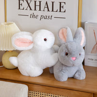 Realistic Rabbit Plush Toy Stuffed Animal for Kids, Cute Bunny Doll Birthday Gift