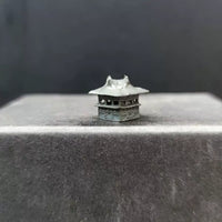 Miniature Brass Antique Chinese Architecture House Model for Micro Landscape Decor