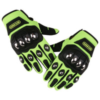 Motorcycle Cycling Full Finger Gloves with Breathable Anti-Slip Palm and Stainless Steel Protection