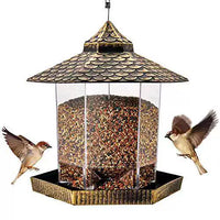 Outdoor Hanging Bird Feeder for Garden and Yard - Automatic, Rainproof Wild Bird Food Dispenser