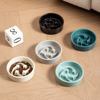Creative Meteor Ceramic Slow Feeder Pet Bowl for Cats and Dogs, Anti-Gulping, Non-Slip Design