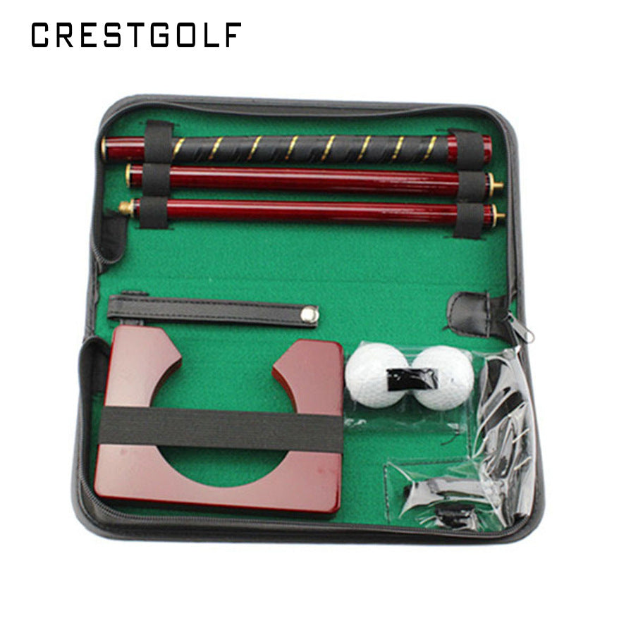 Golf Putting Trainer Set, Indoor Rosewood Golf Practice Aid, Business Gift