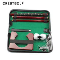 Golf Putting Trainer Set, Indoor Rosewood Golf Practice Aid, Business Gift
