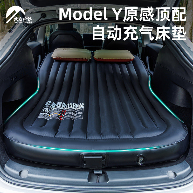 Taili Car Inflatable Air Mattress for Camping and Travel, Foldable Back Seat Sleeping Pad for Tesla and Other Vehicles