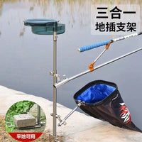 Stainless Steel 3-in-1 Fishing Rod Holder Ground Insert for Outdoor Angling