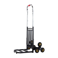 Foldable Stair Climbing Hand Truck with 6 Wheels for Heavy Duty Moving and Hauling