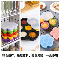 Silicone 7-Compartment Baby Food Freezer Tray with Lid, High Temperature Resistant Ice Cube Mold