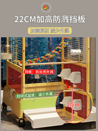Large Parrot Cage for Budgies Cockatiels Peonies Sun Conures, New Splash-Proof Luxury Bird Villa for Home Use