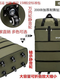 Large Capacity Foldable Travel Duffel Bag with Spinner Wheels and Lock