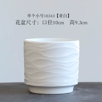 Nordic Minimalist Ceramic Planter Pot with Tray for Orchids Succulents Green Plants
