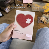 Voice Recording Light-Up Heart Puzzle Greeting Card for Couples