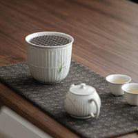 Hand-Painted Jianshui Ceramic Tea Wash Bowl with Lid for Gongfu Tea Ceremony