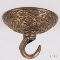 Antique Brass Ceiling Hook for Lanterns, Bird Cages, Planters, and Decorations