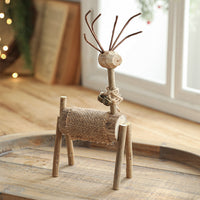 Christmas Wooden Reindeer Decoration with LED Lights for Holiday Decor