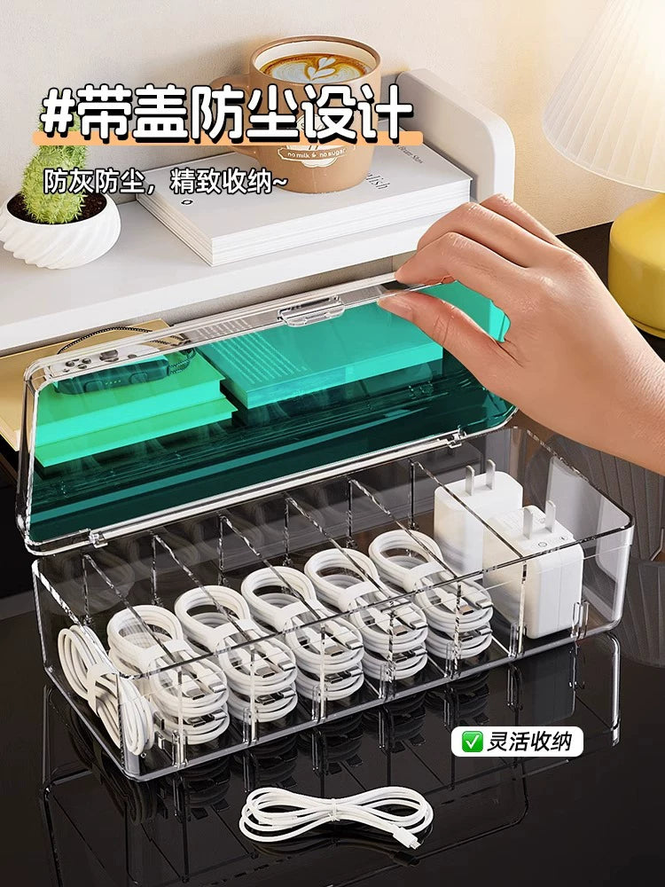 Desktop Cable Management Box for Chargers and Cords