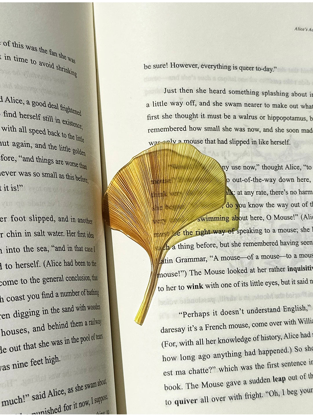 Ginkgo Leaf Acrylic Bookmark for Books and Planners