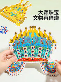 Kids' DIY Ancient Artifact Restoration Puzzle Sticker Kit - Educational Chinese Culture Craft Toy