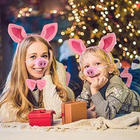 Halloween Pink Pig Costume Set for Kids - Headband, Tail, Skirt, and Accessories