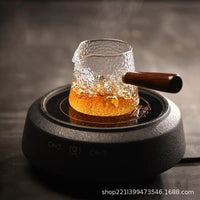 Wooden Handle Hammered Glass Gongdao Bei Tea Pitcher