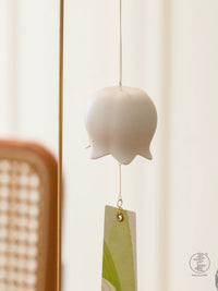 Dopamine Lily of the Valley Wind Chime, Cute Bone China Japanese Style for Home Decor & Garden