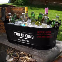 European Style Stainless Steel Ice Bucket for Home Bar Commercial Outdoor Use, Oval Large Champagne Wine Beer Cooler