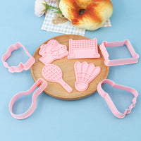 Badminton Series Cookie Cutters 3D Cartoon Racket DIY Clay Sports Simulation Molds