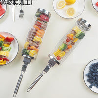 Stainless Steel Rolling BBQ Grill Basket Cylinder for Roasting and Smoking