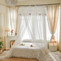 French Princess Dome Mosquito Net Canopy, Foldable Fine Mesh Bed Net