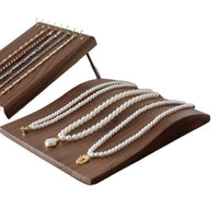 Premium Walnut Wood Jewelry Display Stand for Necklaces, Pendants, Earrings, and Rings