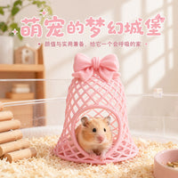 Aquarium Fish Shrimp Hideout Cave with Bell and Bowknot Decoration