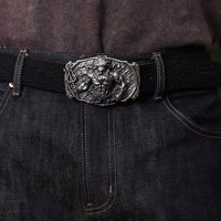 Men's Vintage Poseidon Alloy Buckle Leather Belt