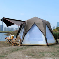 Automatic Pop-Up Camping Tent, Double-Layer Waterproof Sunshade with Black Glue Coating, Aluminum Pole Design