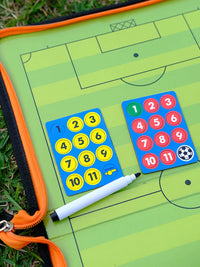 Portable Zippered Football Coaching Tactic Board with Magnetic Pieces and Pen for Training & Match Demonstrations