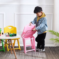 Foldable Kids' Plastic Chair with Backrest, 25cm Height, Portable for Kindergarten & Home Use
