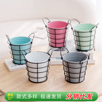 Balcony Railing Hanging Planter Rack - Iron Art Wall-Mounted Flower Pot Holder for Indoor Plants